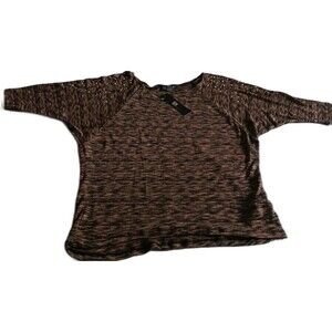 SJS Sparkly Embellished Pink/Black Light Weight Sweater/top Size Med.